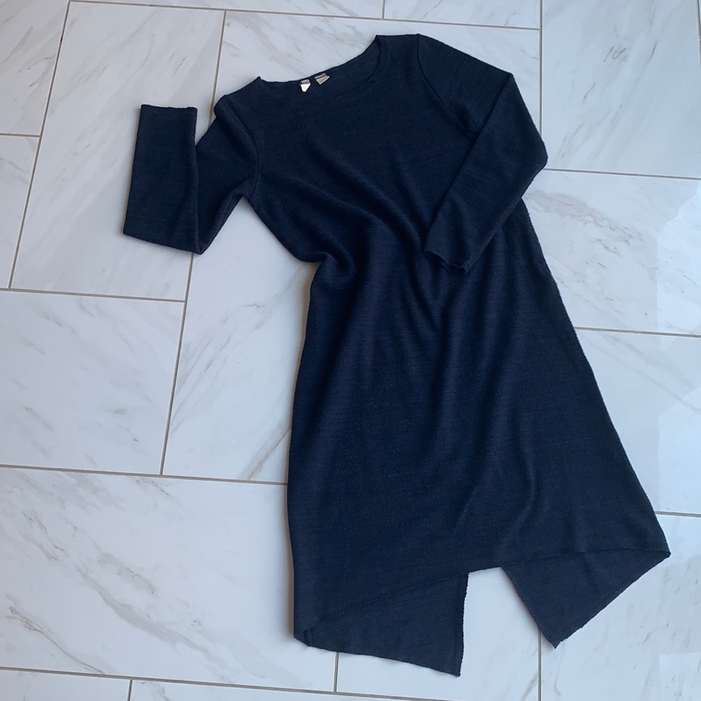 Anthropologie Navy Long Sleeve Midi Dress